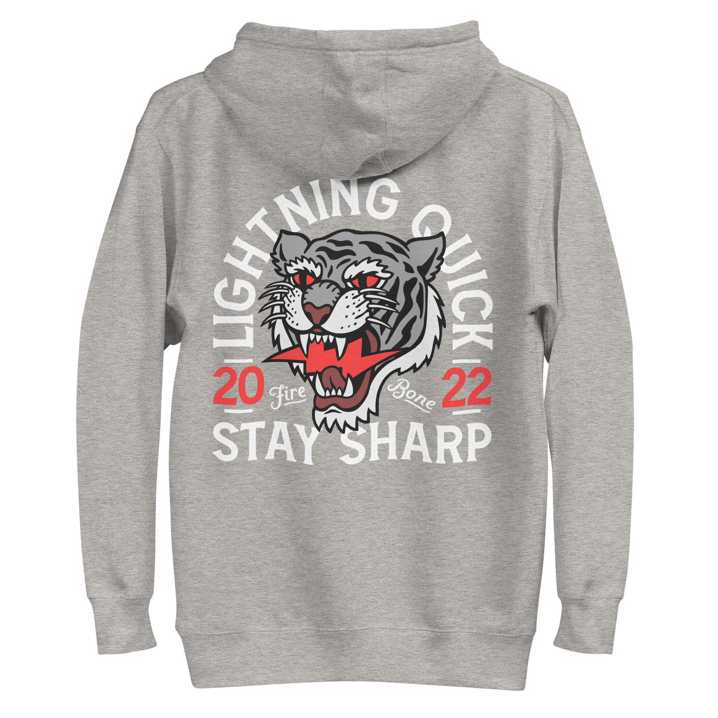 Lightning quick - Grey with rear art hoodie - Firebone