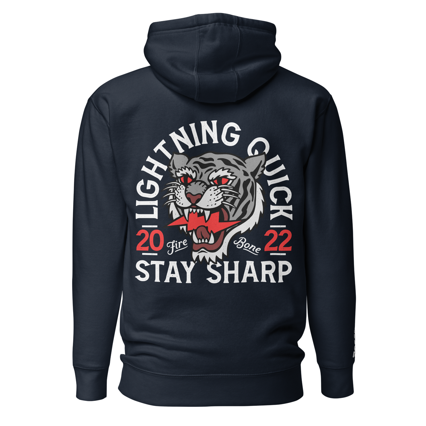 Lightning Tiger - Navy hoodie - Firebone