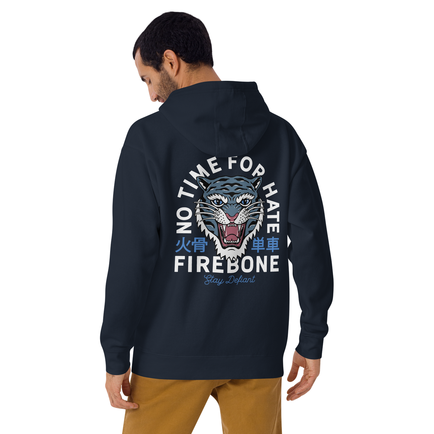 No Time For Hate - Navy hoodie - Firebone