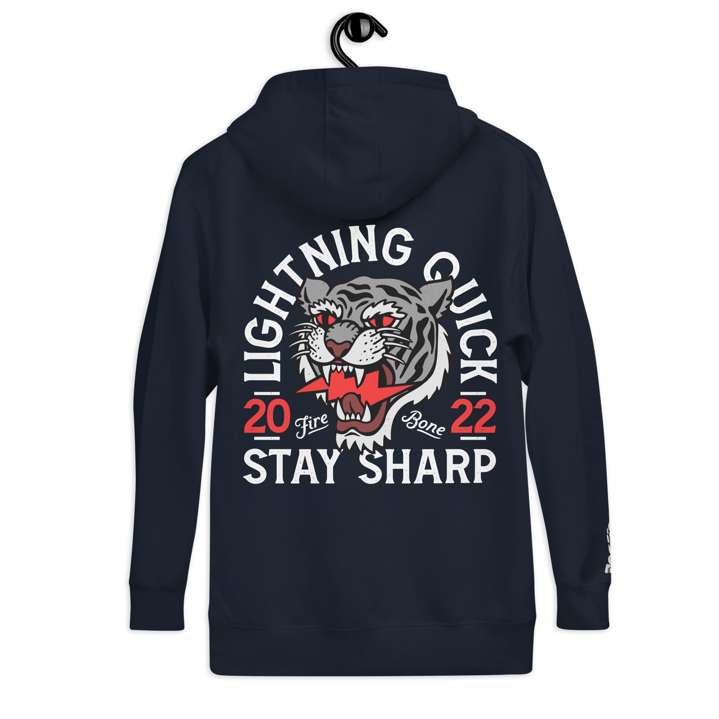 Lightning Tiger - Navy hoodie - Firebone