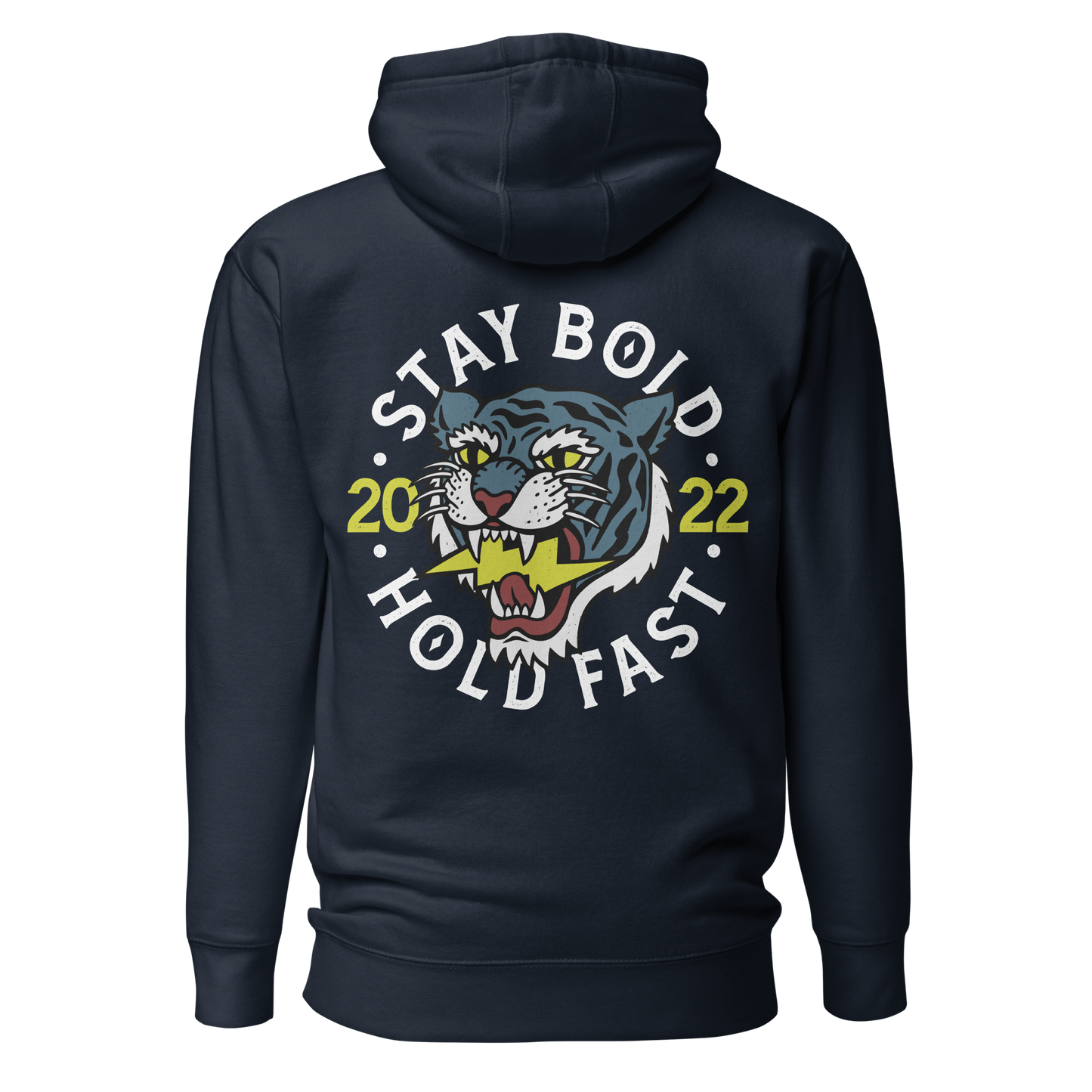 Stay bold - Navy with rear art hoodie - Firebone