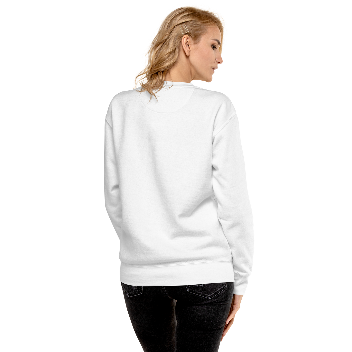Smoking robot - Teal on white premium sweatshirt - Firebone