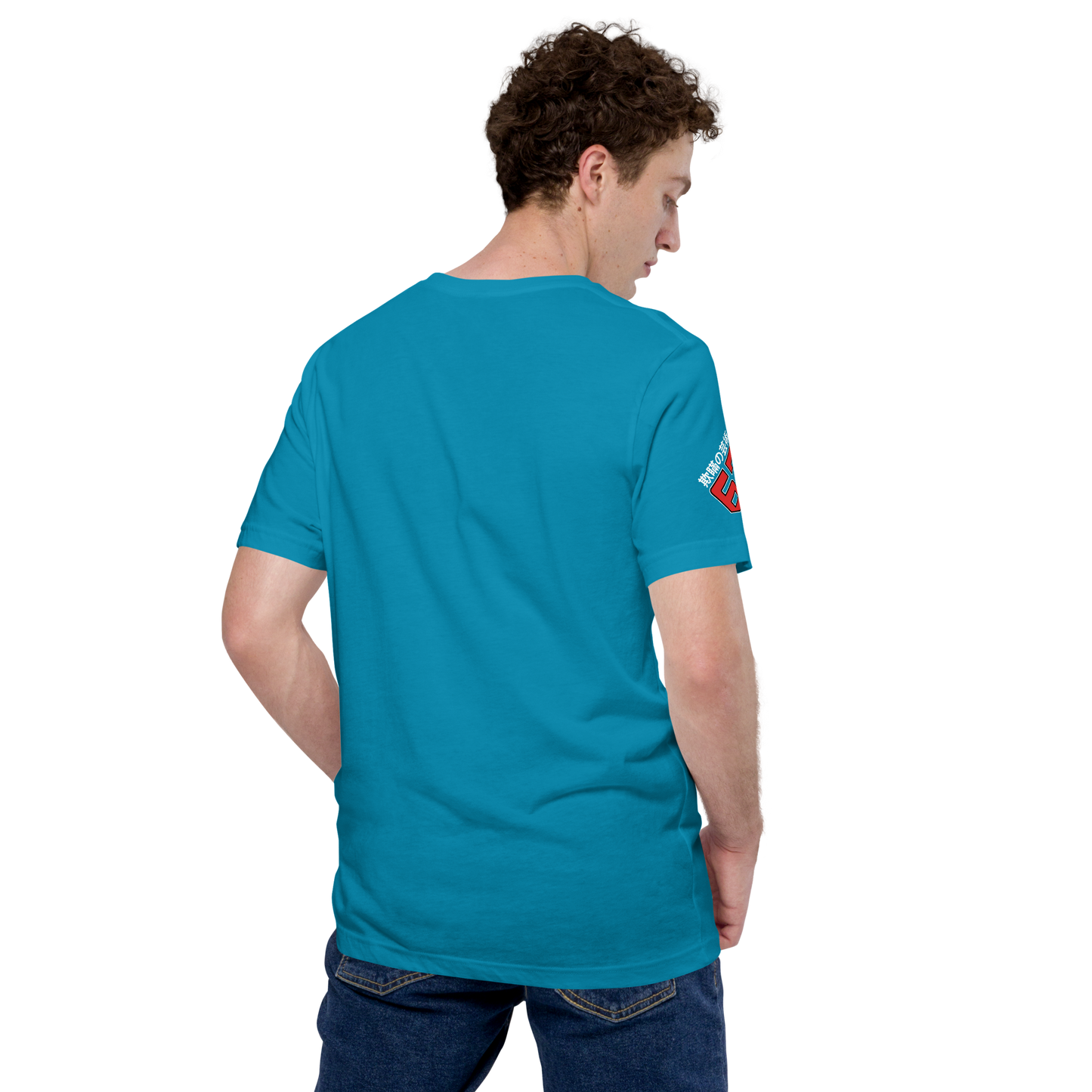 Tin Koi - Red on aqua blue t-shirt - Firebone