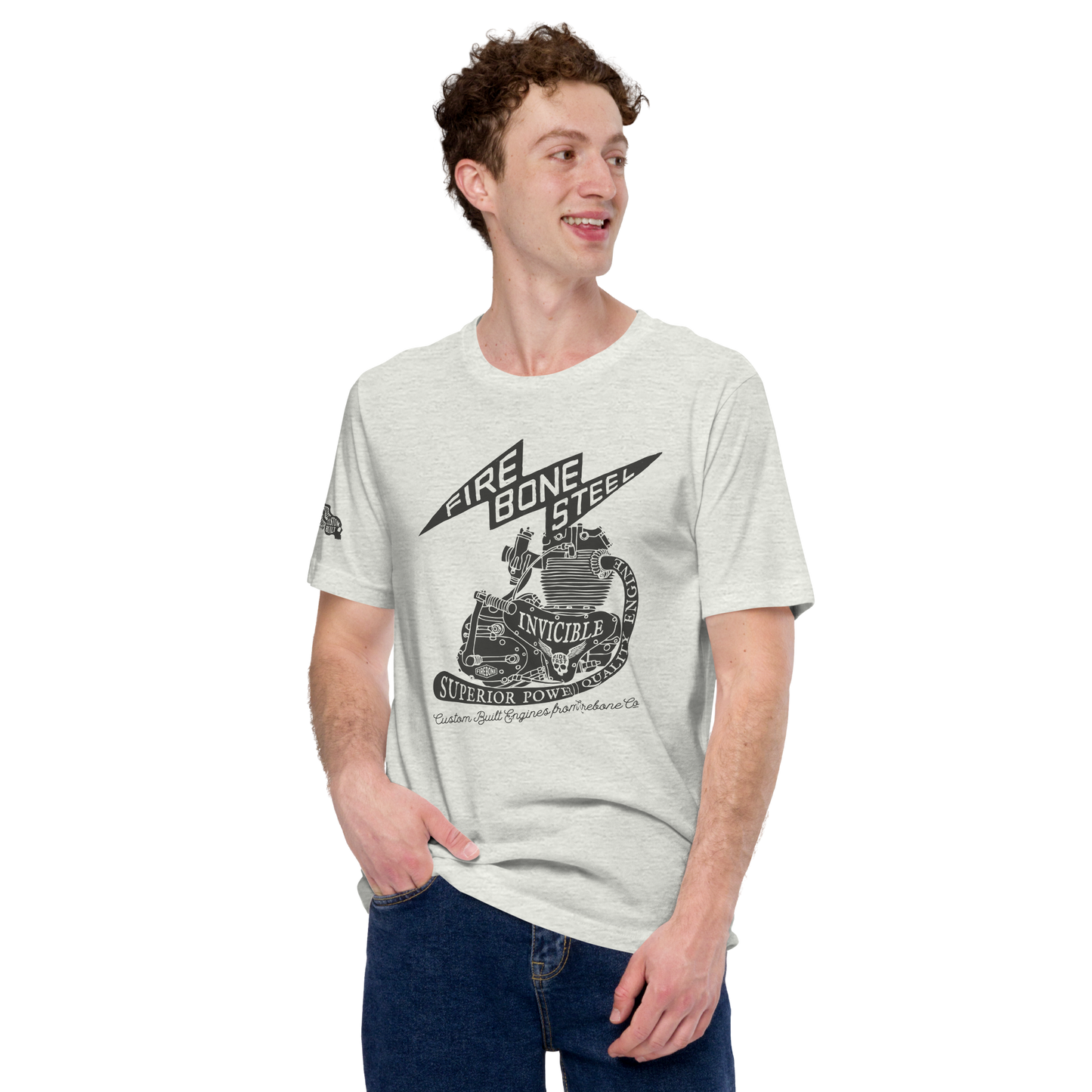 Firebone steel - Dark grey on light t-shirts - Firebone