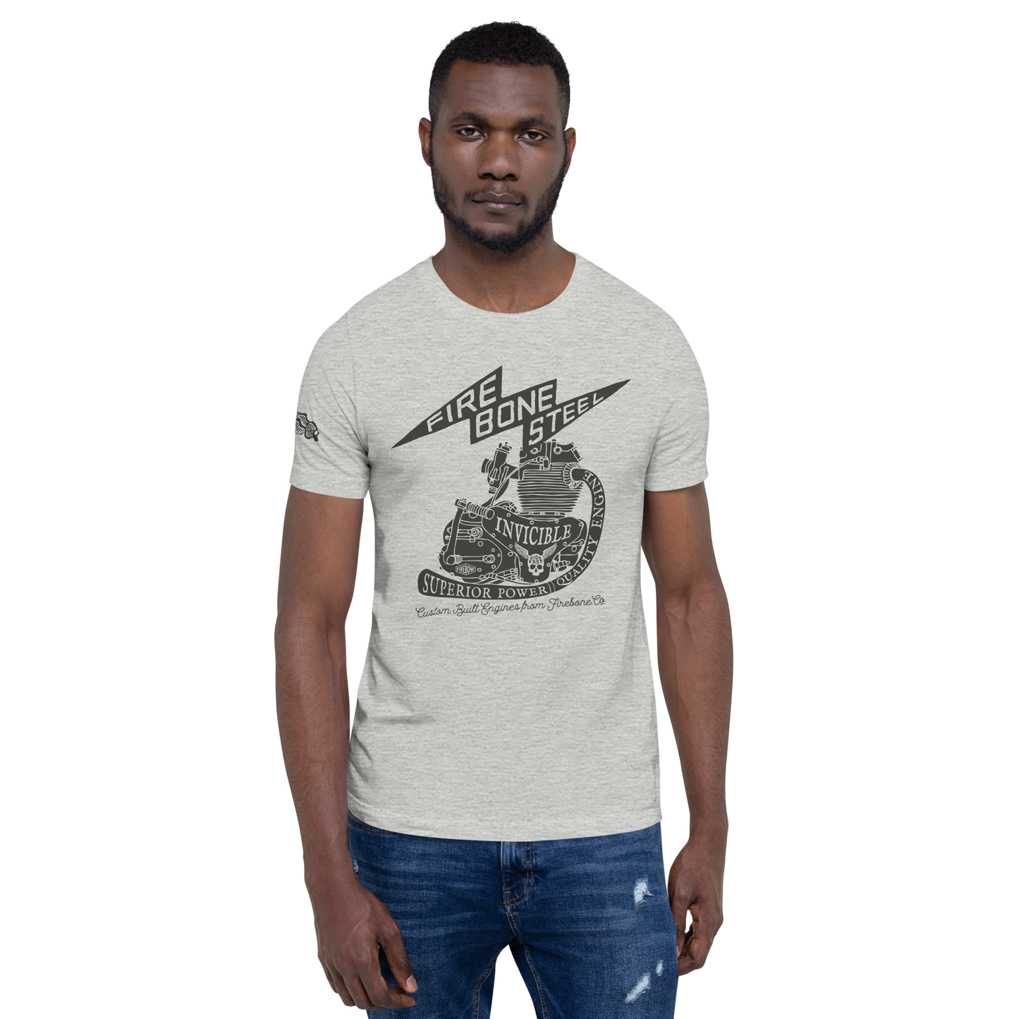 Firebone Steel - Grey Athletic heather t-shirt - Firebone