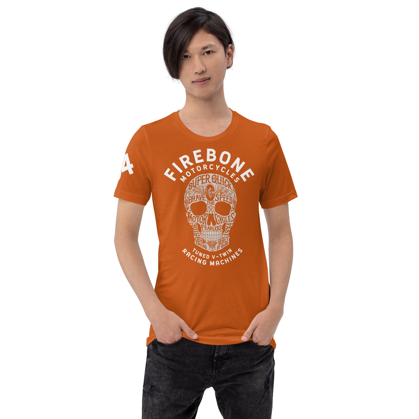 Super Quick Skull - Orange t-shirt - Firebone