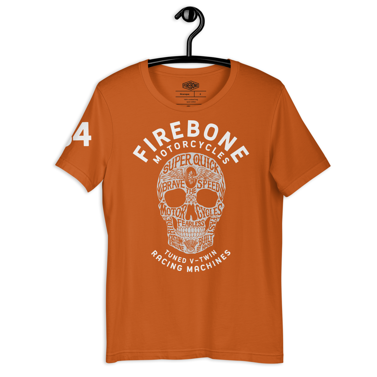 Super Quick Skull - Orange t-shirt - Firebone