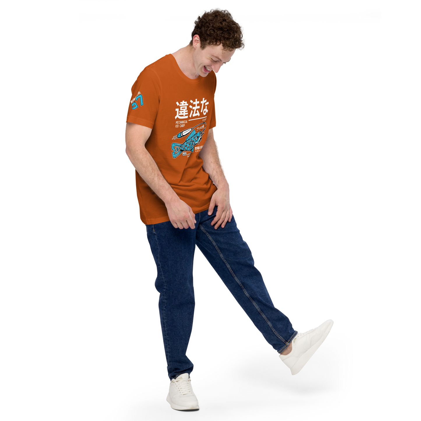 Tin Koi - Blue on autumn t-shirt - Firebone