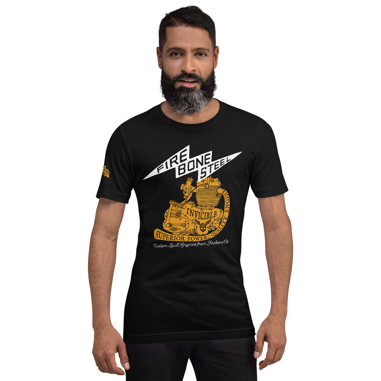 Firebone Steel - Orange on dark t-shirts - Firebone
