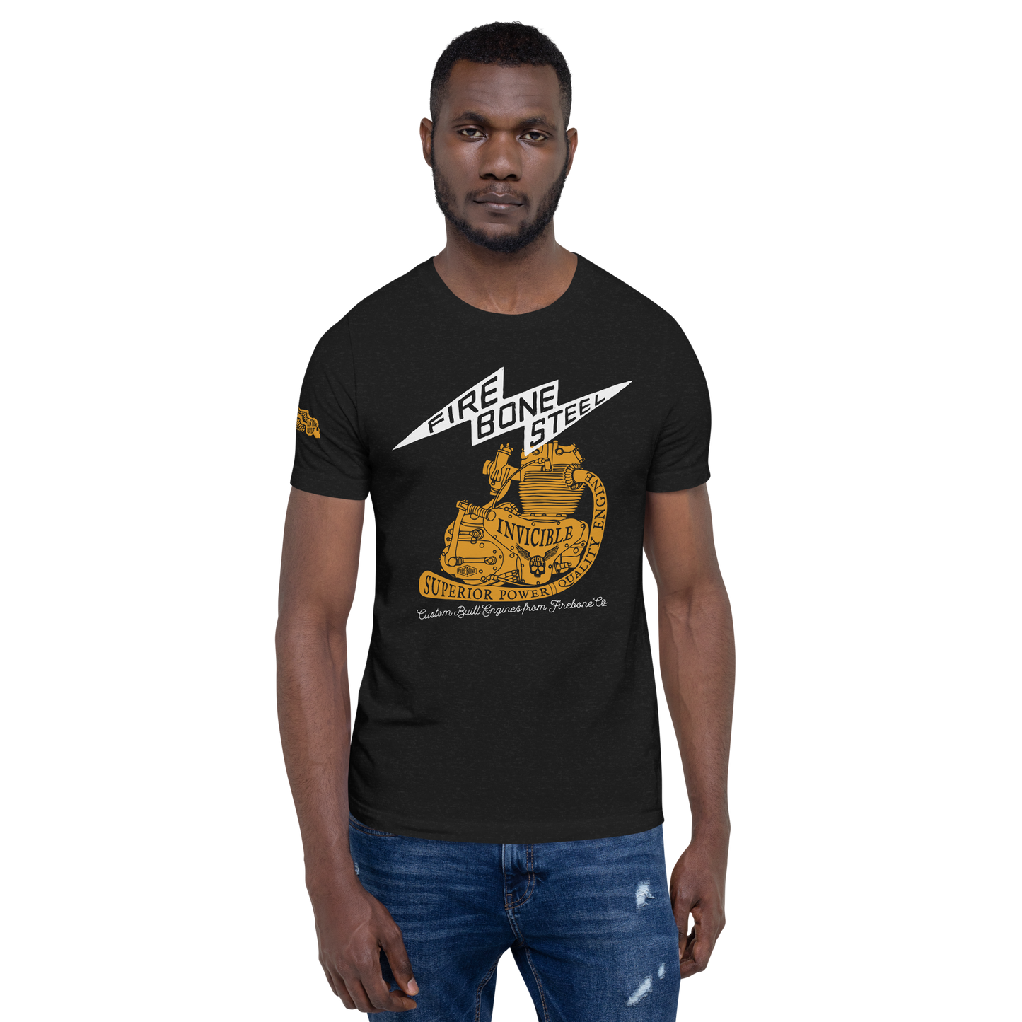 Firebone Steel - Orange on dark t-shirts - Firebone