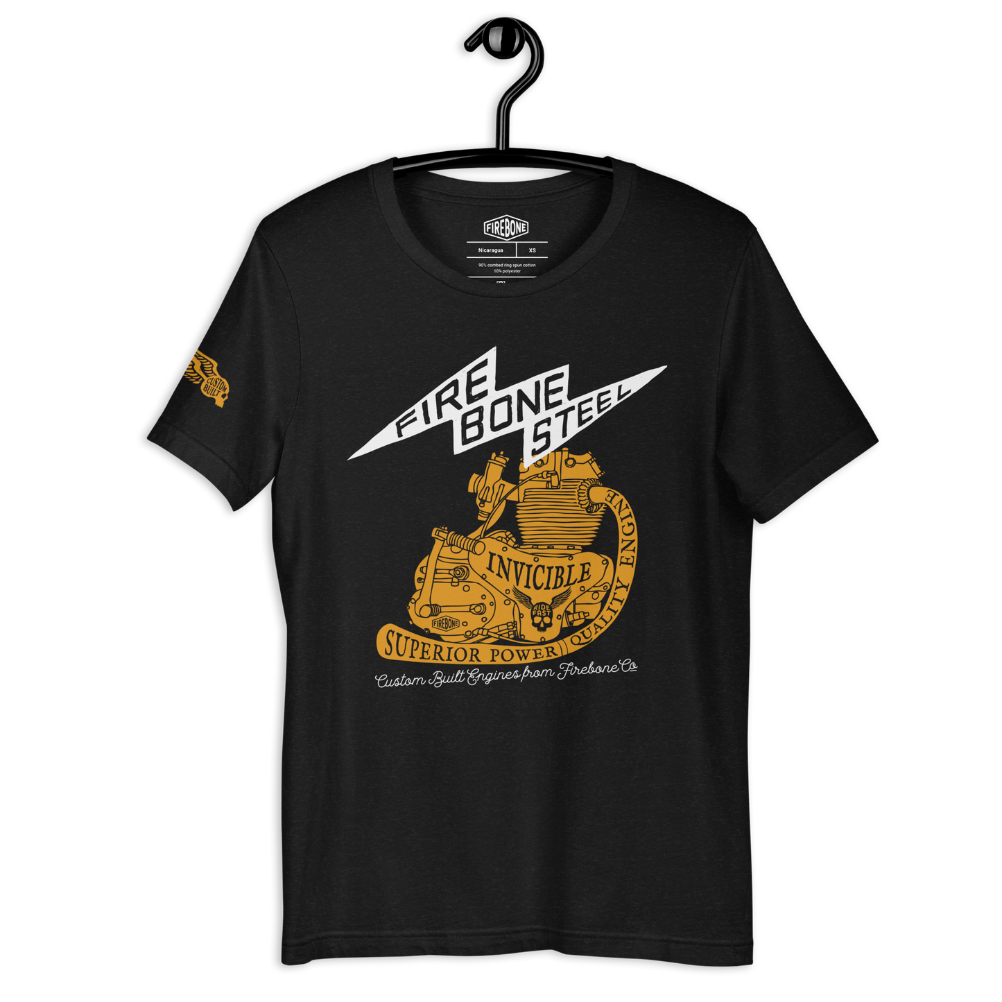 Firebone Steel - Orange on dark t-shirts - Firebone