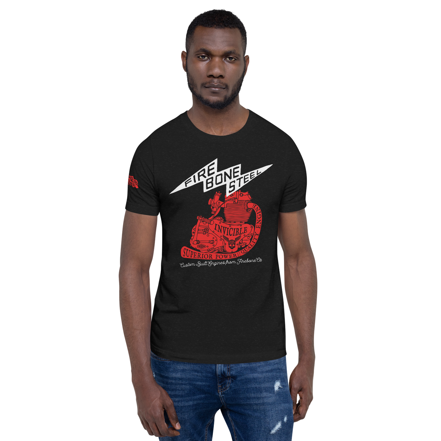 Firebone Steel - Red on dark t-shirts - Firebone