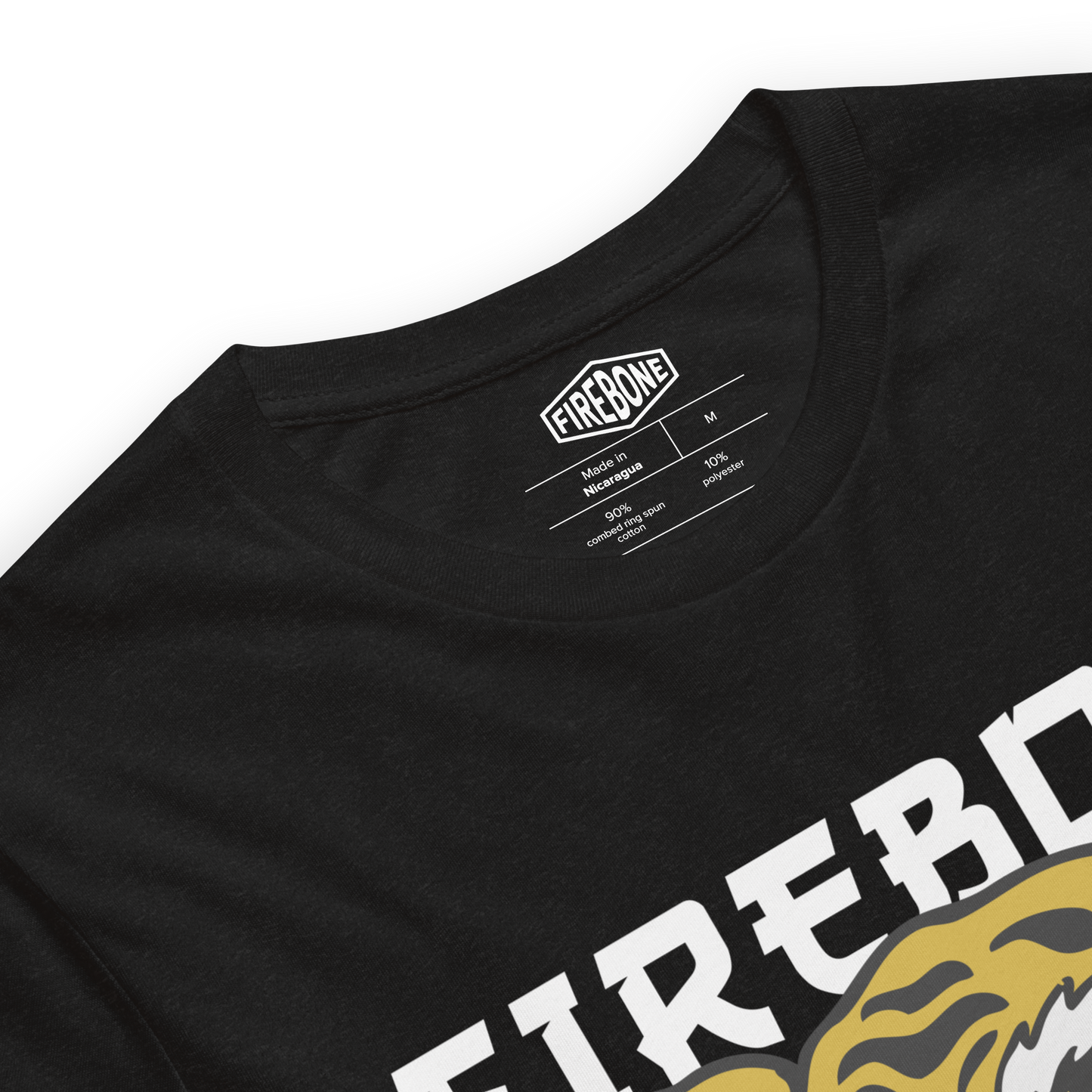 Defiant Tiger - Yellow on black t-shirt - Firebone