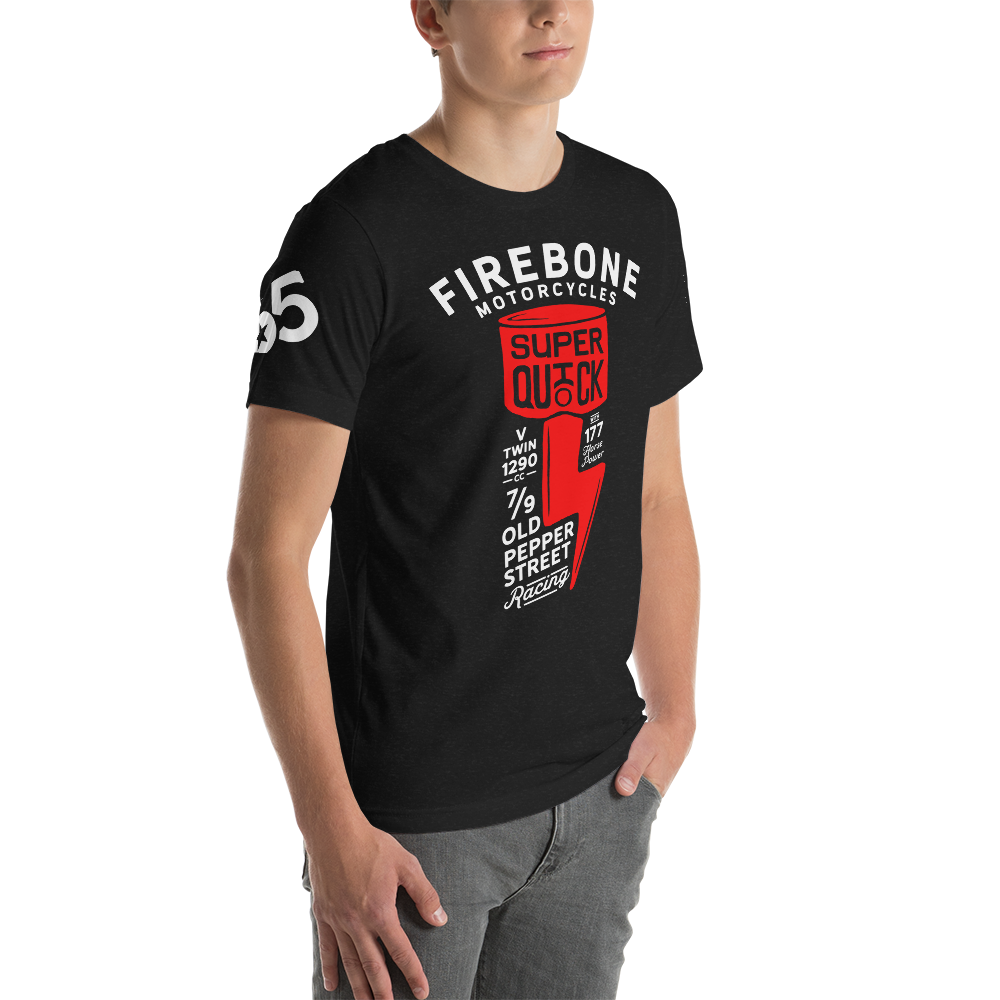 Super Quick Piston - Red on black t-shirt - Firebone