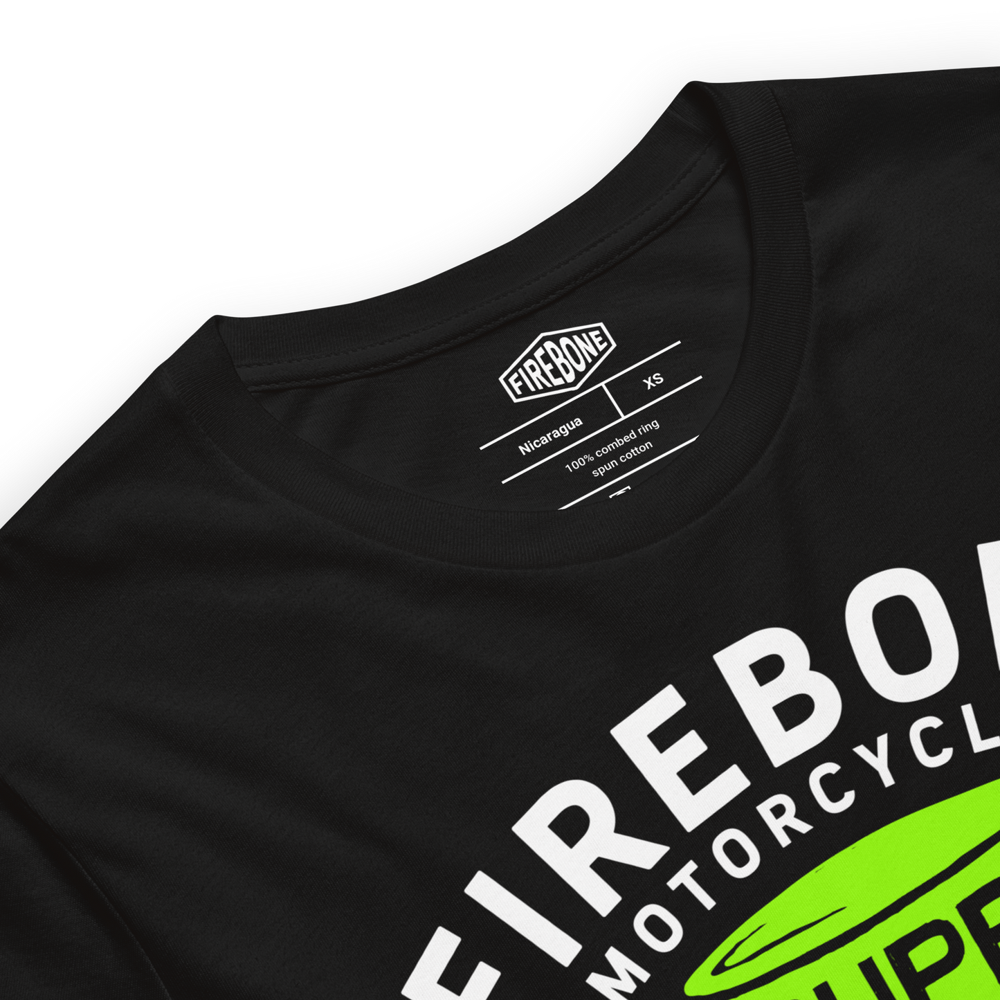Super Quick Piston - Green on black t-shirt - Firebone