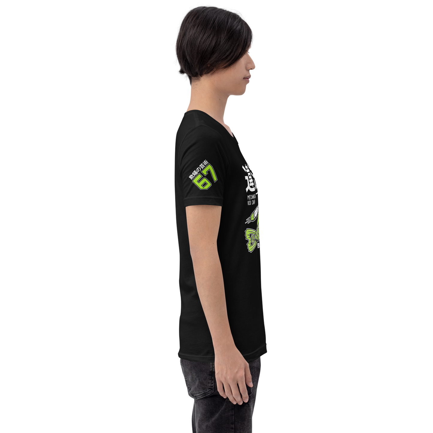 Tin Koi - Green on black t-shirt - Firebone