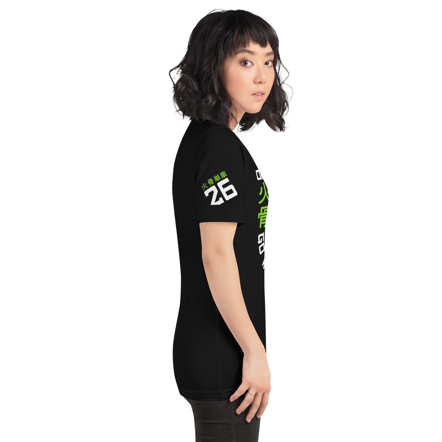Go with the flow - Green on black t-shirt - Firebone