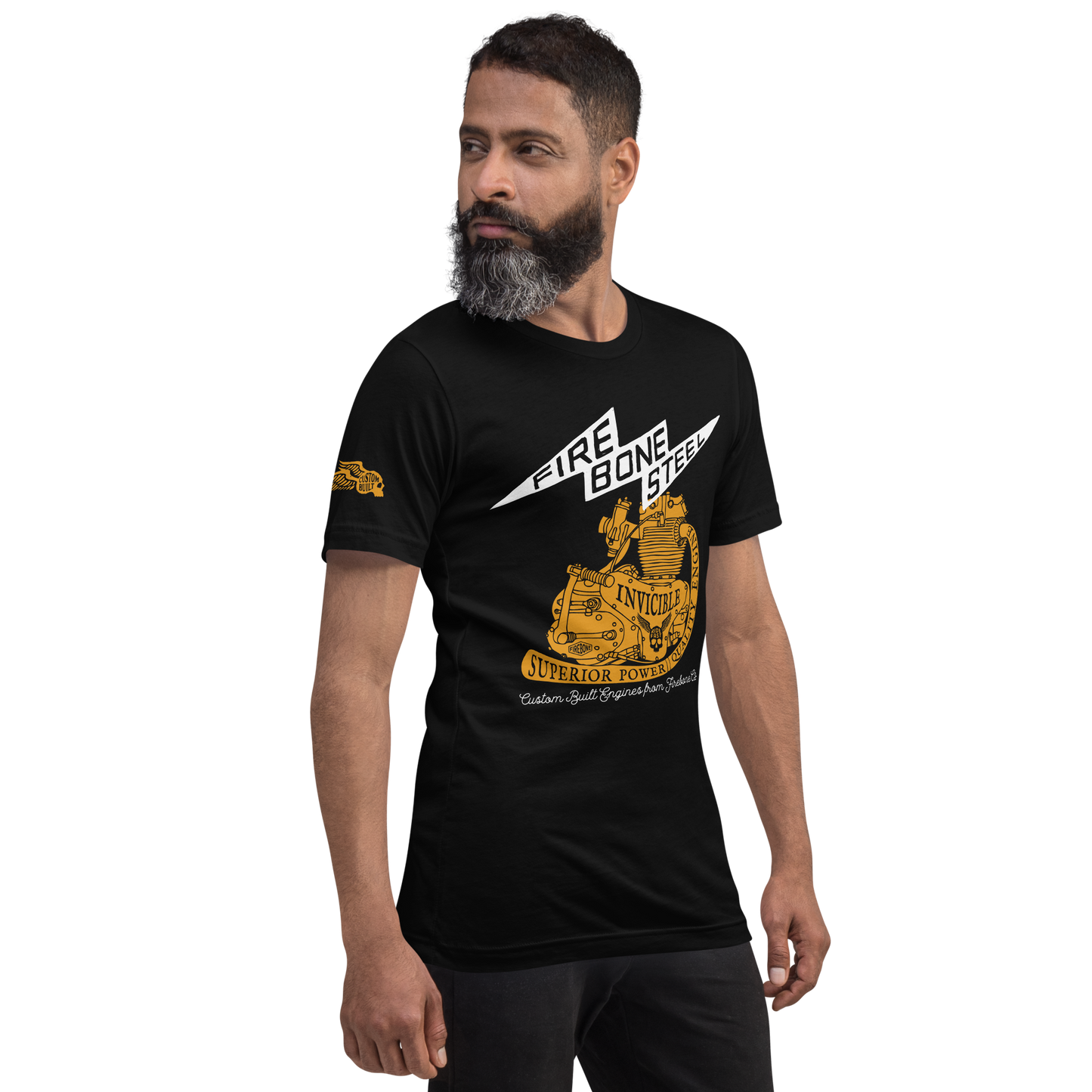 Firebone Steel - Orange on dark t-shirts - Firebone