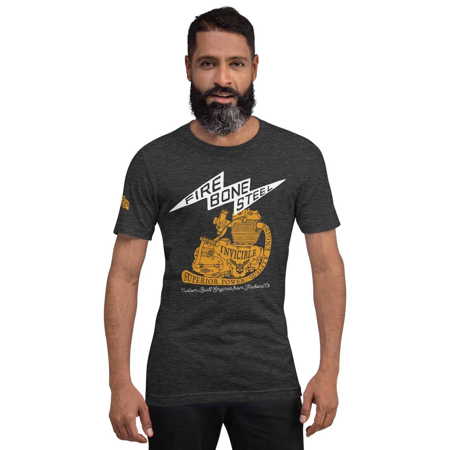 Firebone Steel - Orange on dark t-shirts - Firebone