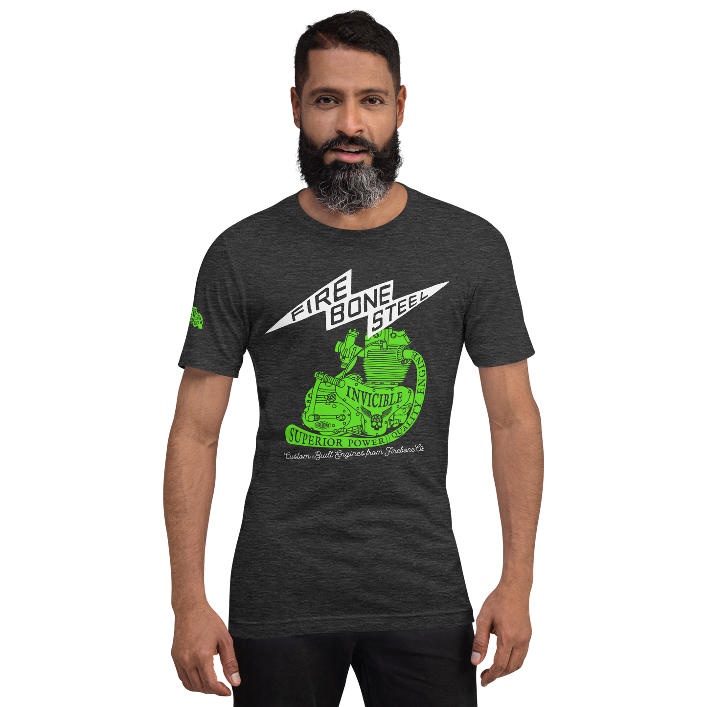 Firebone Steel - Green on dark t-shirts - Firebone