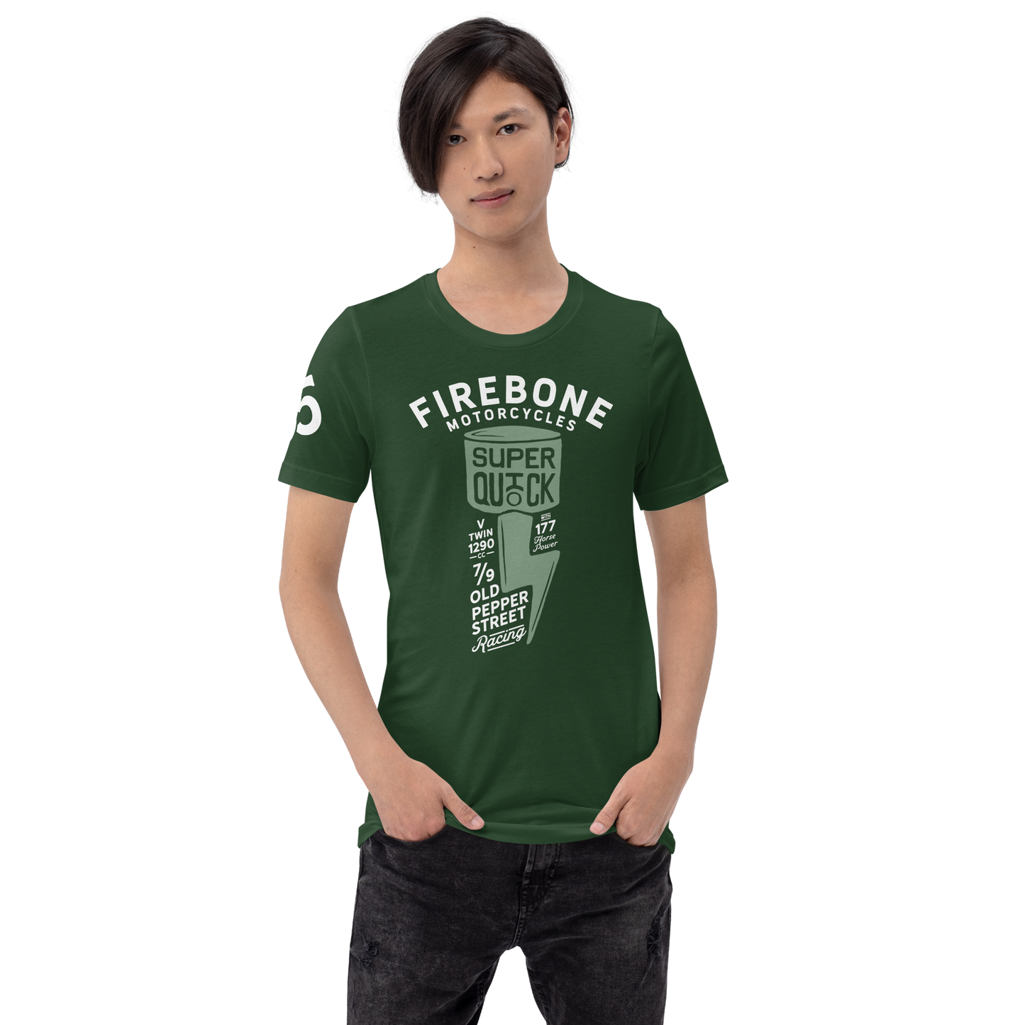 Super Quick Piston - Forest green t-shirt - Firebone