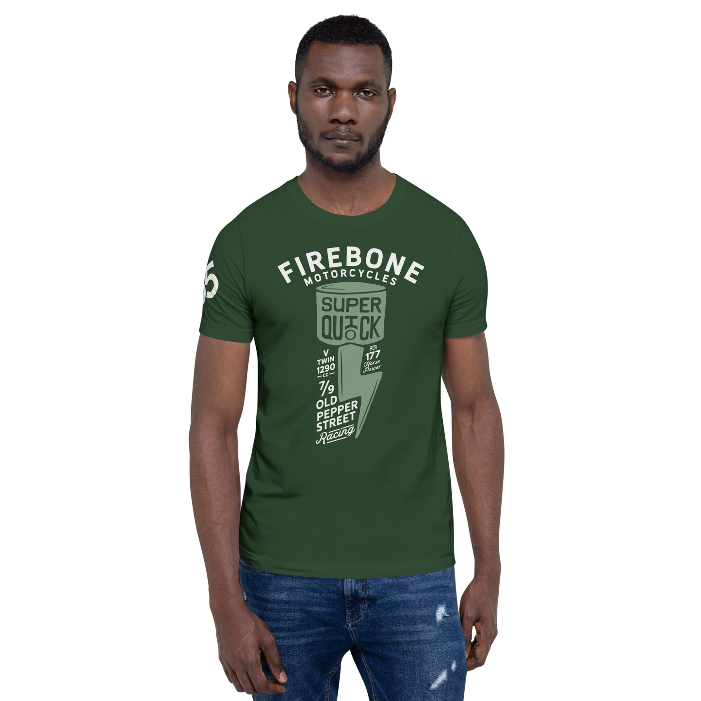 Super Quick Piston - Forest green t-shirt - Firebone