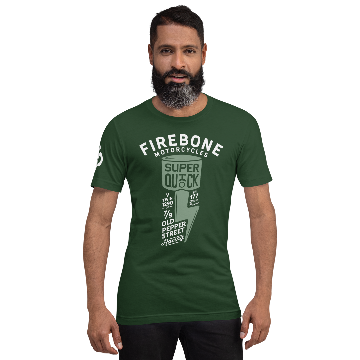 Super Quick Piston - Forest green t-shirt - Firebone