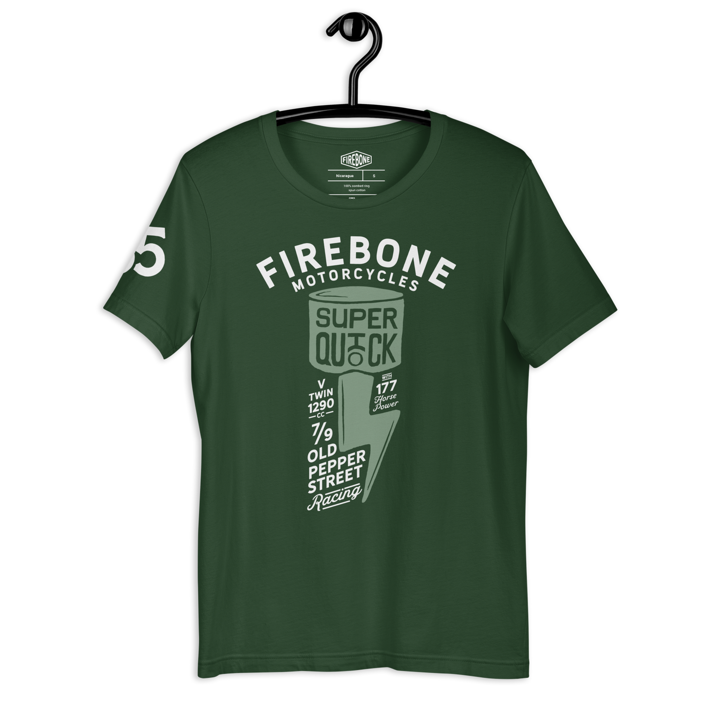 Super Quick Piston - Forest green t-shirt - Firebone
