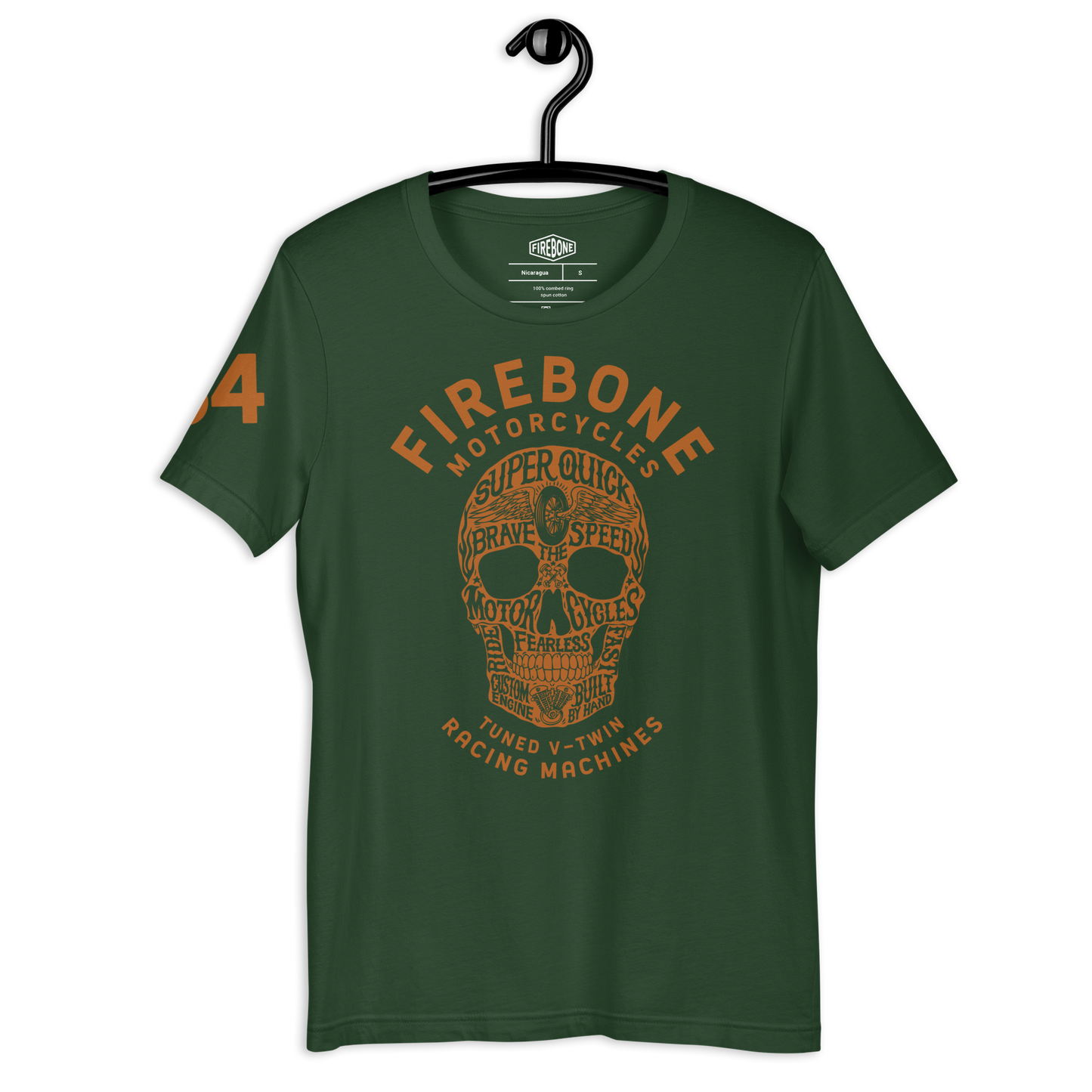 Super Quick Skull - Forest green t-shirt - Firebone