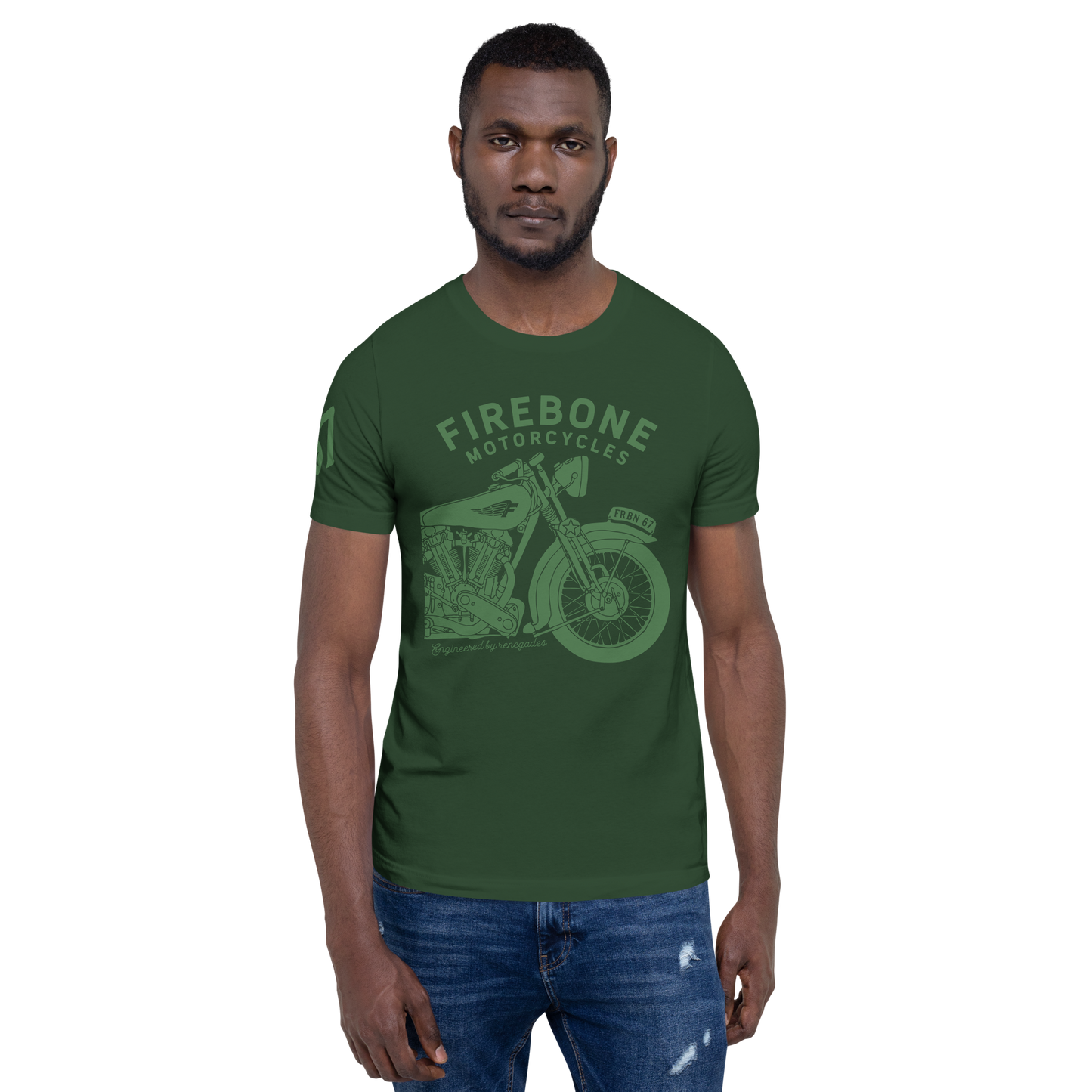 Vintage Motorcycle - Forest green t-shirt - Firebone