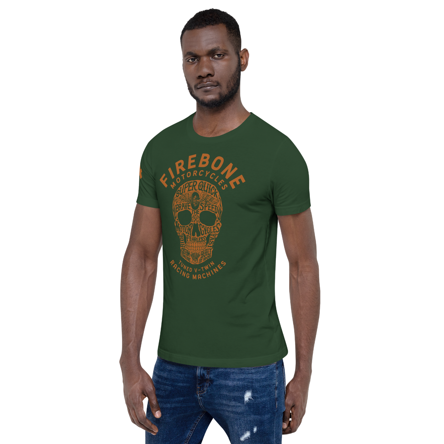 Super Quick Skull - Forest green t-shirt - Firebone