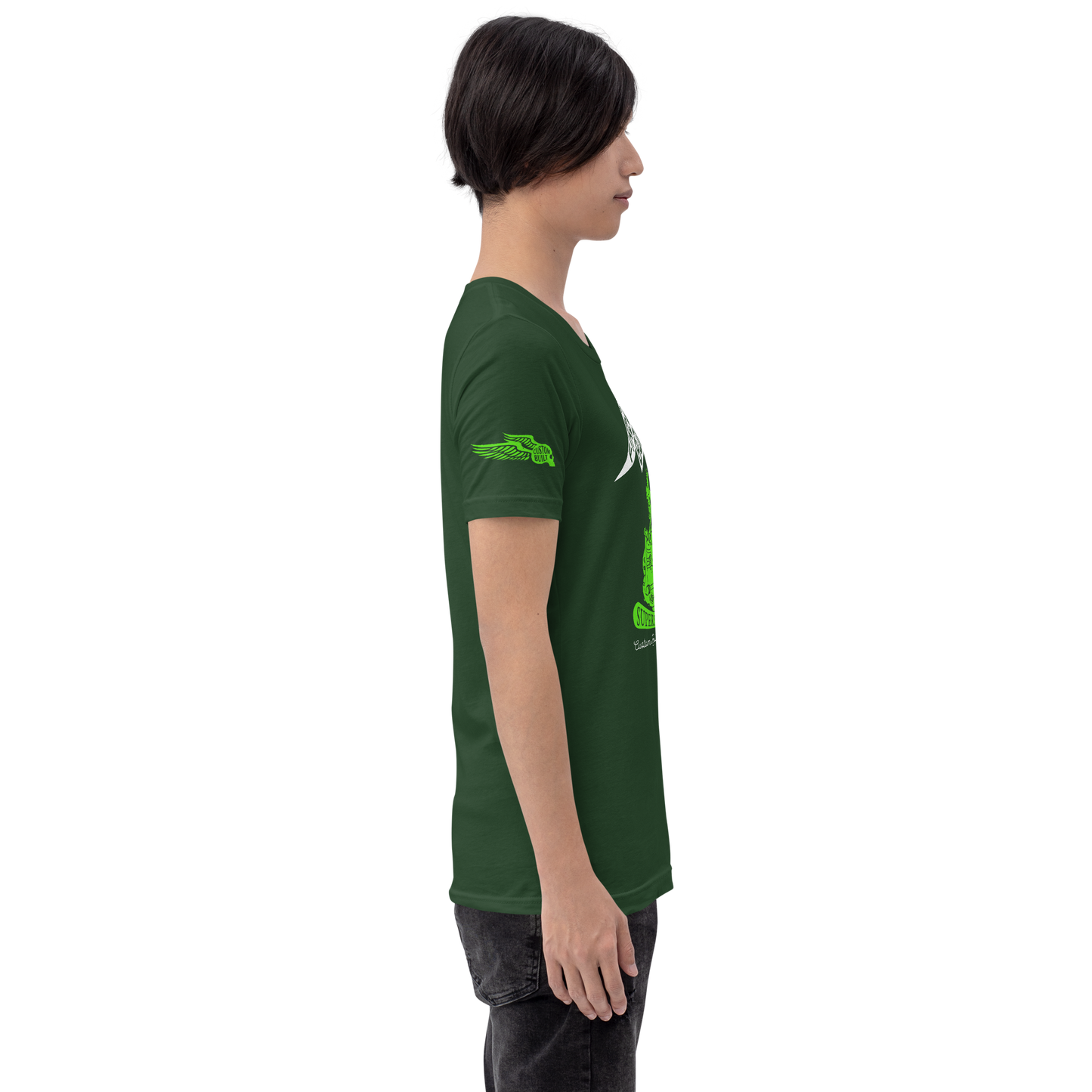 Firebone Steel - Green on forest green t-shirt - Firebone