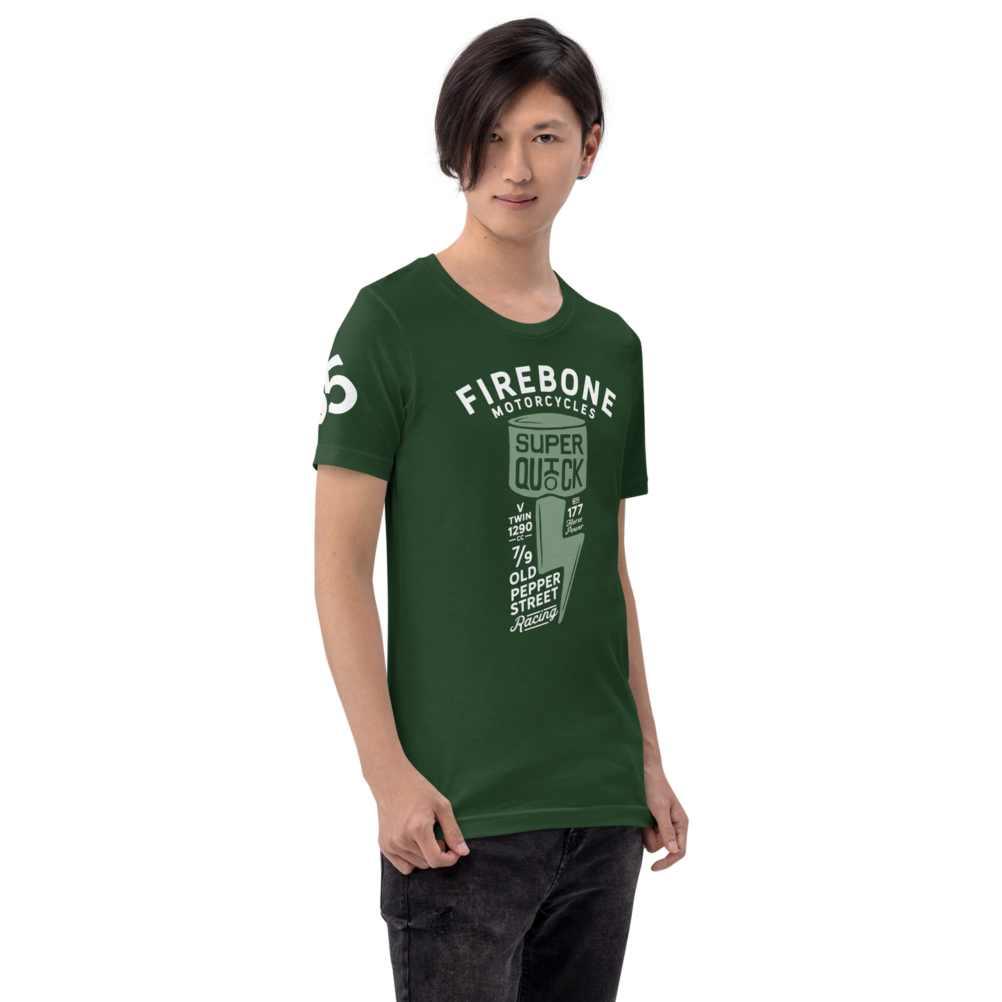 Super Quick Piston - Forest green t-shirt - Firebone