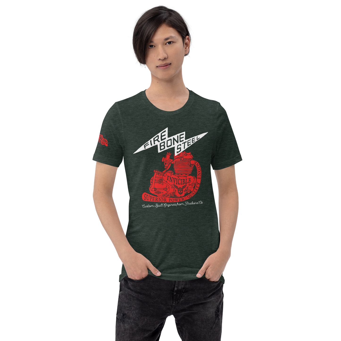 Firebone Steel - Red on dark t-shirts - Firebone