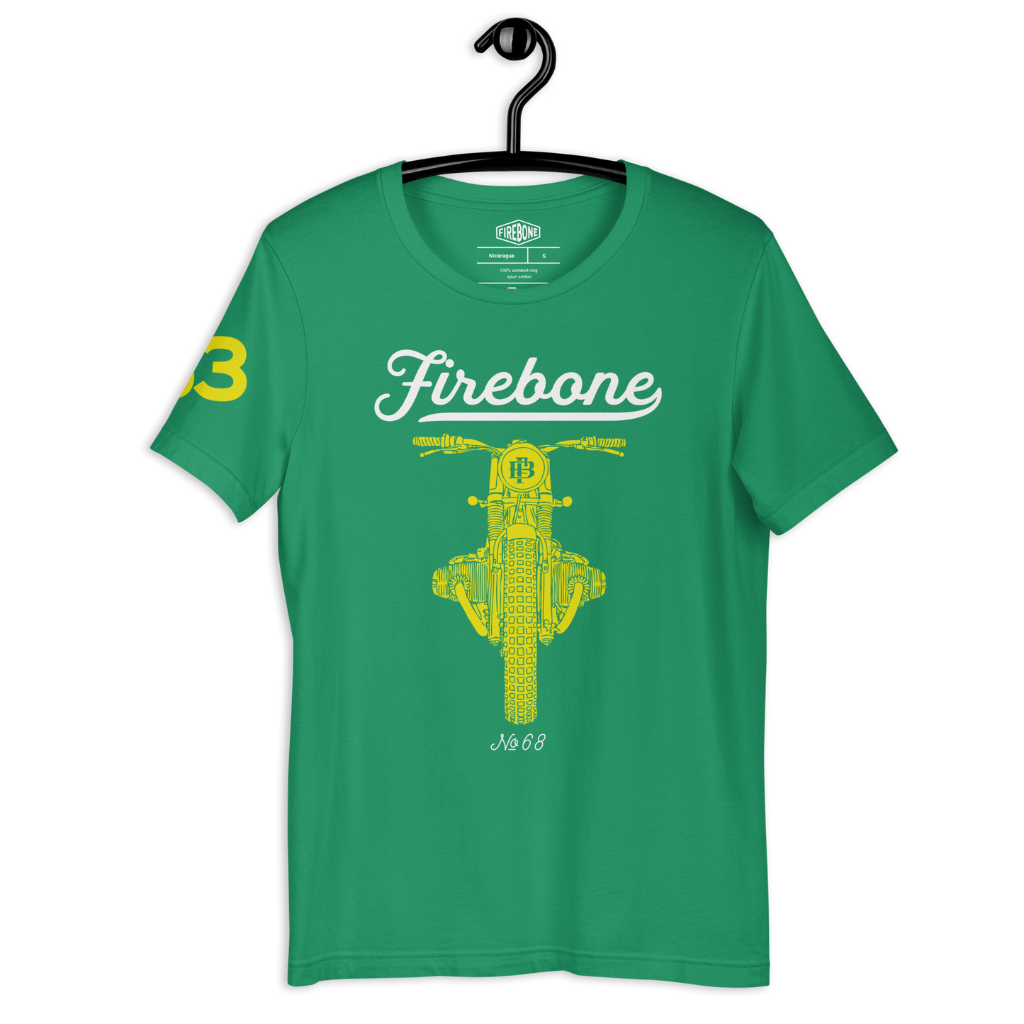 Vintage Motorcycle 63 - Kelly green t-shirt - Firebone