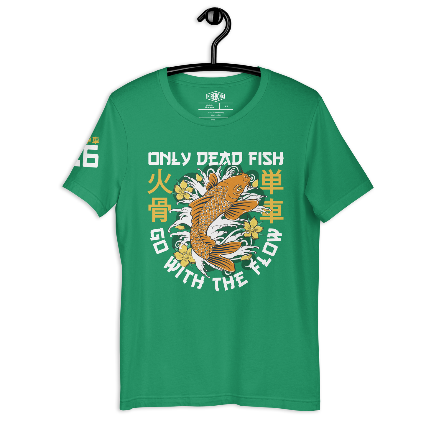 Go with the flow - Kelly green t-shirt - Firebone