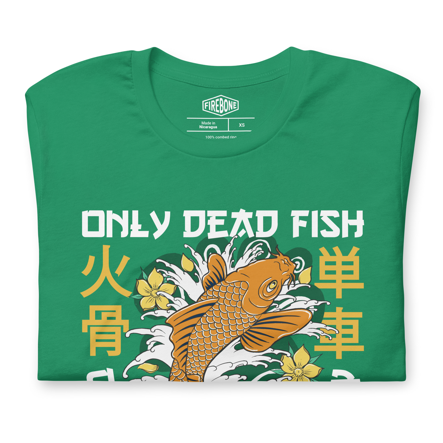 Go with the flow - Kelly green t-shirt - Firebone