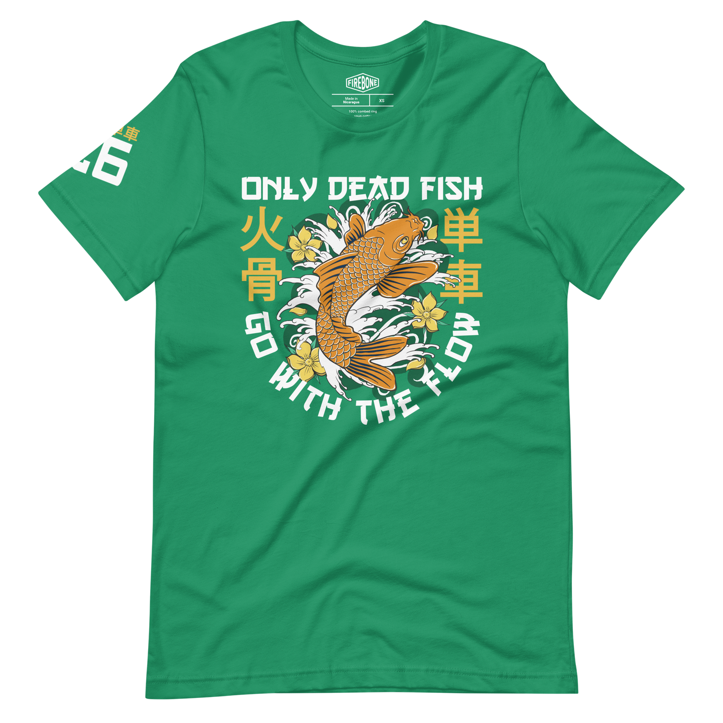 Go with the flow - Kelly green t-shirt - Firebone