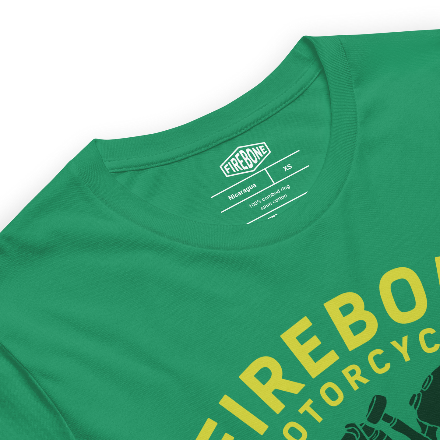 Vintage Motorcycle - Kelly green t-shirt - Firebone