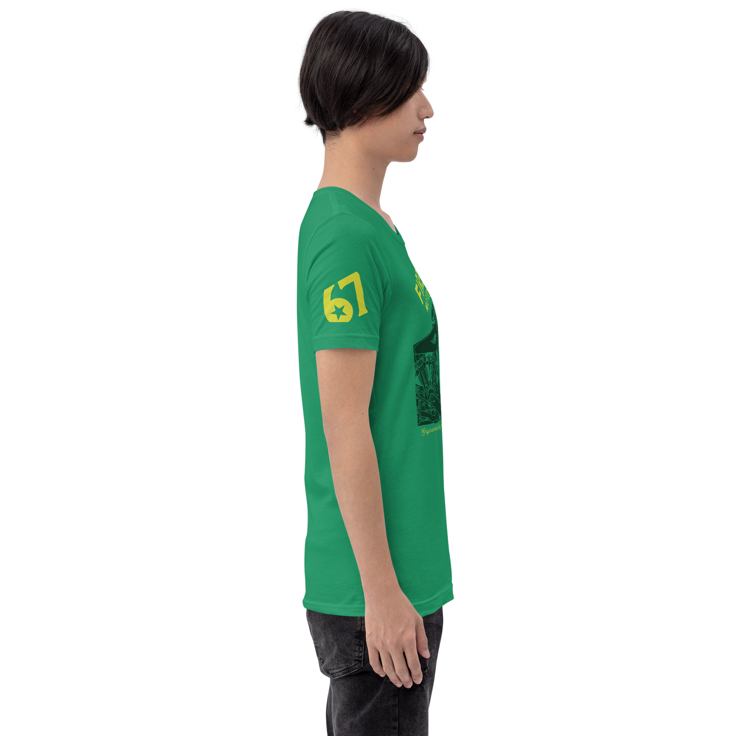 Vintage Motorcycle - Kelly green t-shirt - Firebone