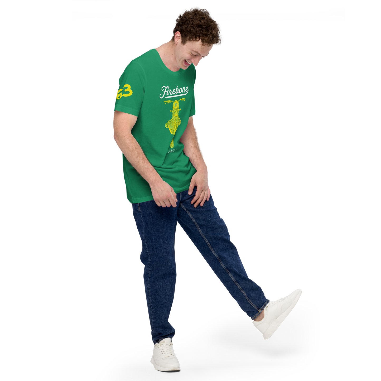 Vintage Motorcycle 63 - Kelly green t-shirt - Firebone
