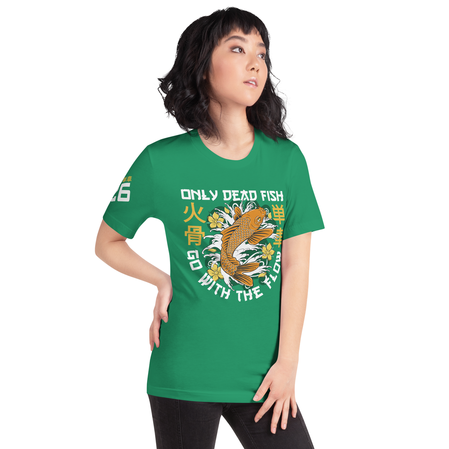 Go with the flow - Kelly green t-shirt - Firebone
