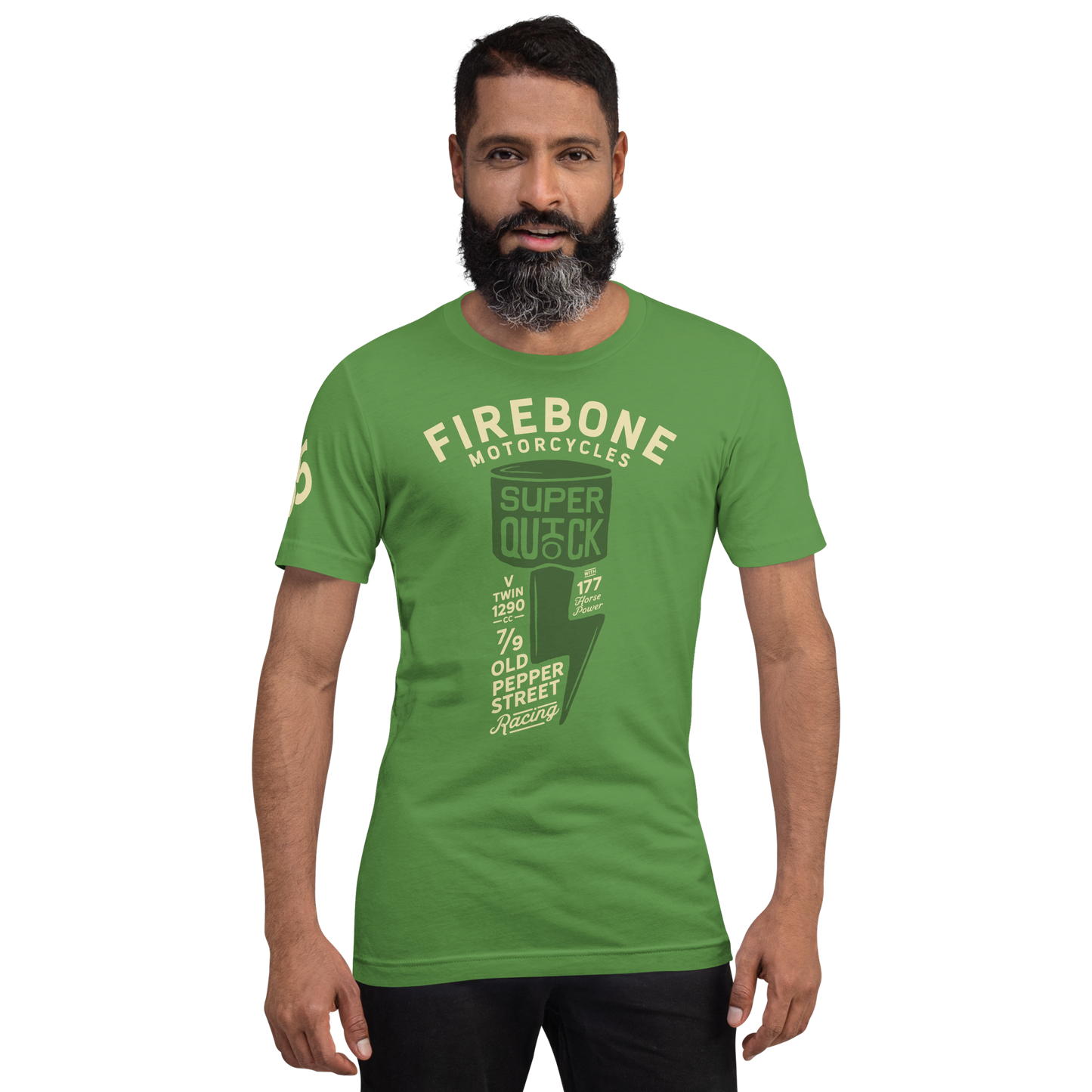 Super Quick Piston - Leaf green t-shirt - Firebone