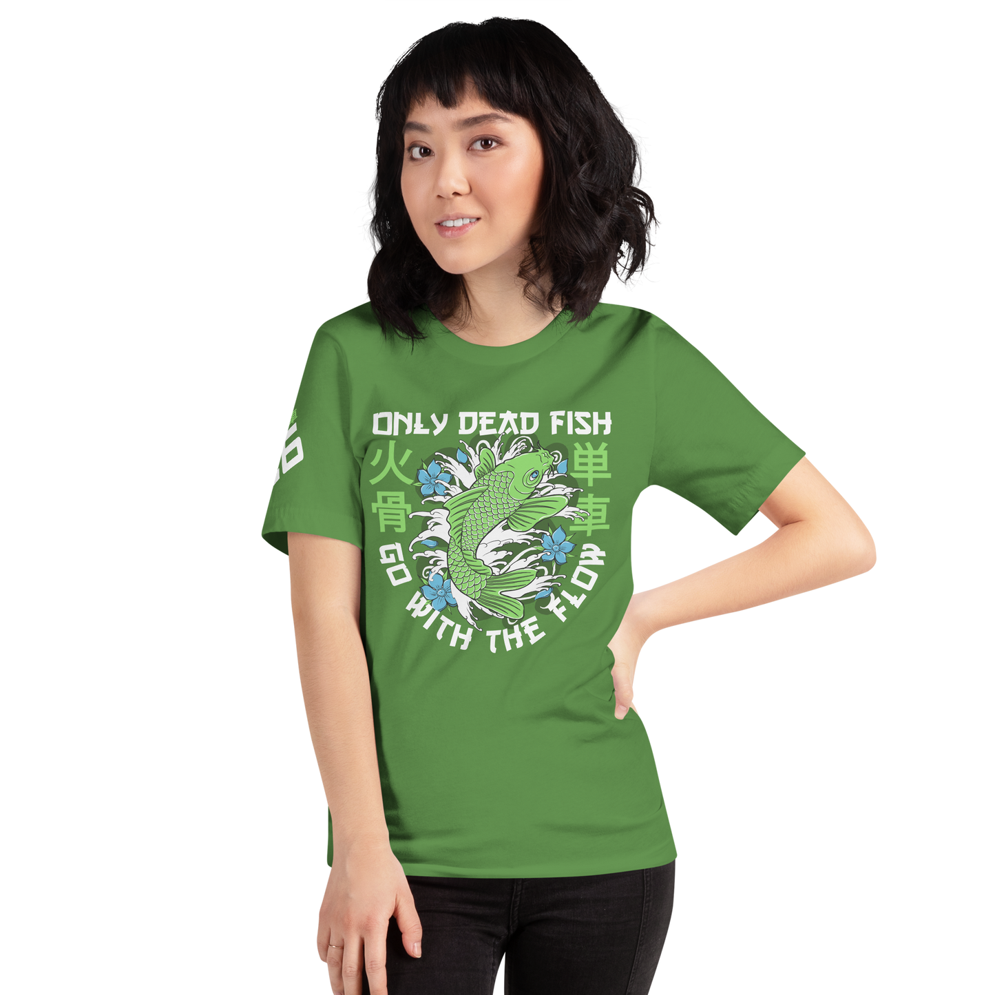 Go with flow - Leaf green t-shirt - Firebone