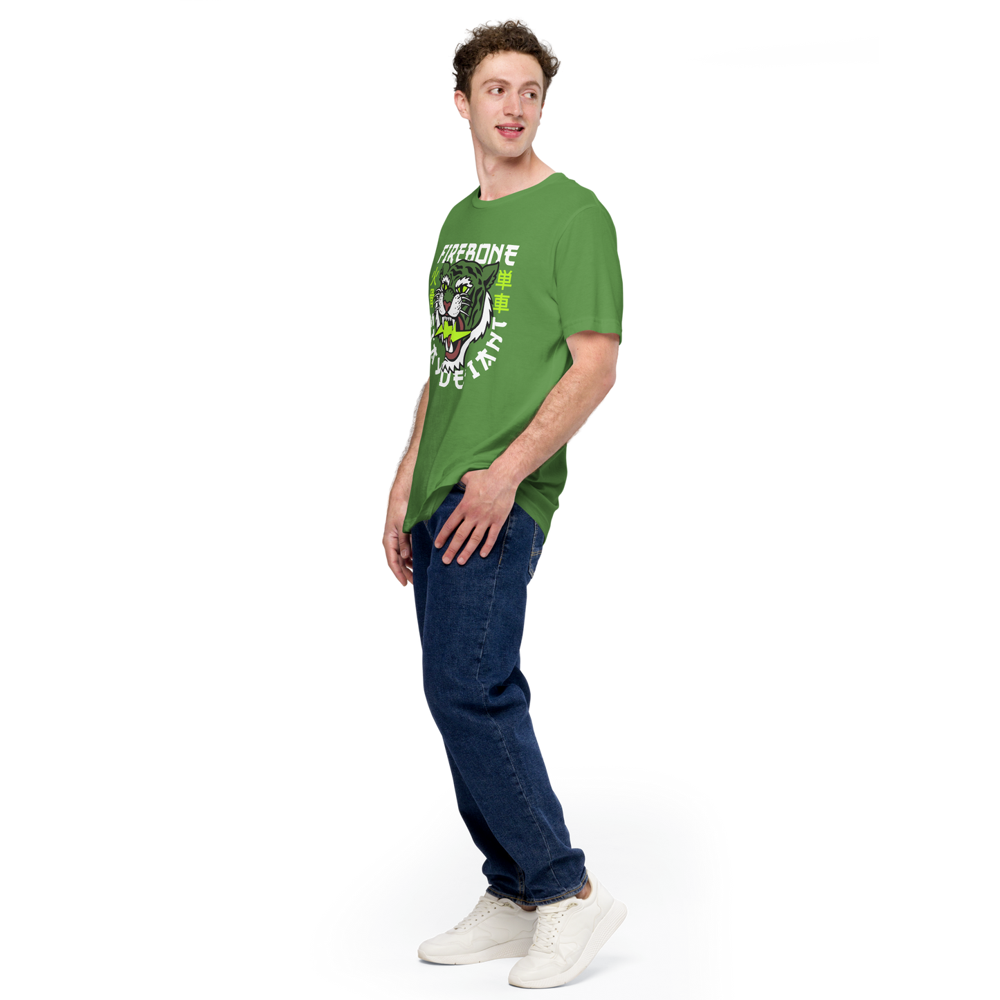 Defiant Tiger - Leaf green t-shirt - Firebone