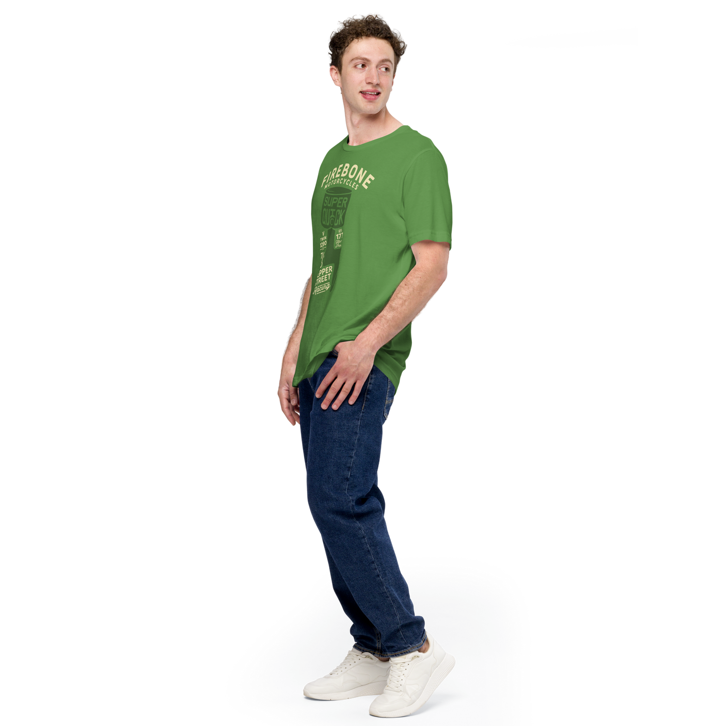 Super Quick Piston - Leaf green t-shirt - Firebone