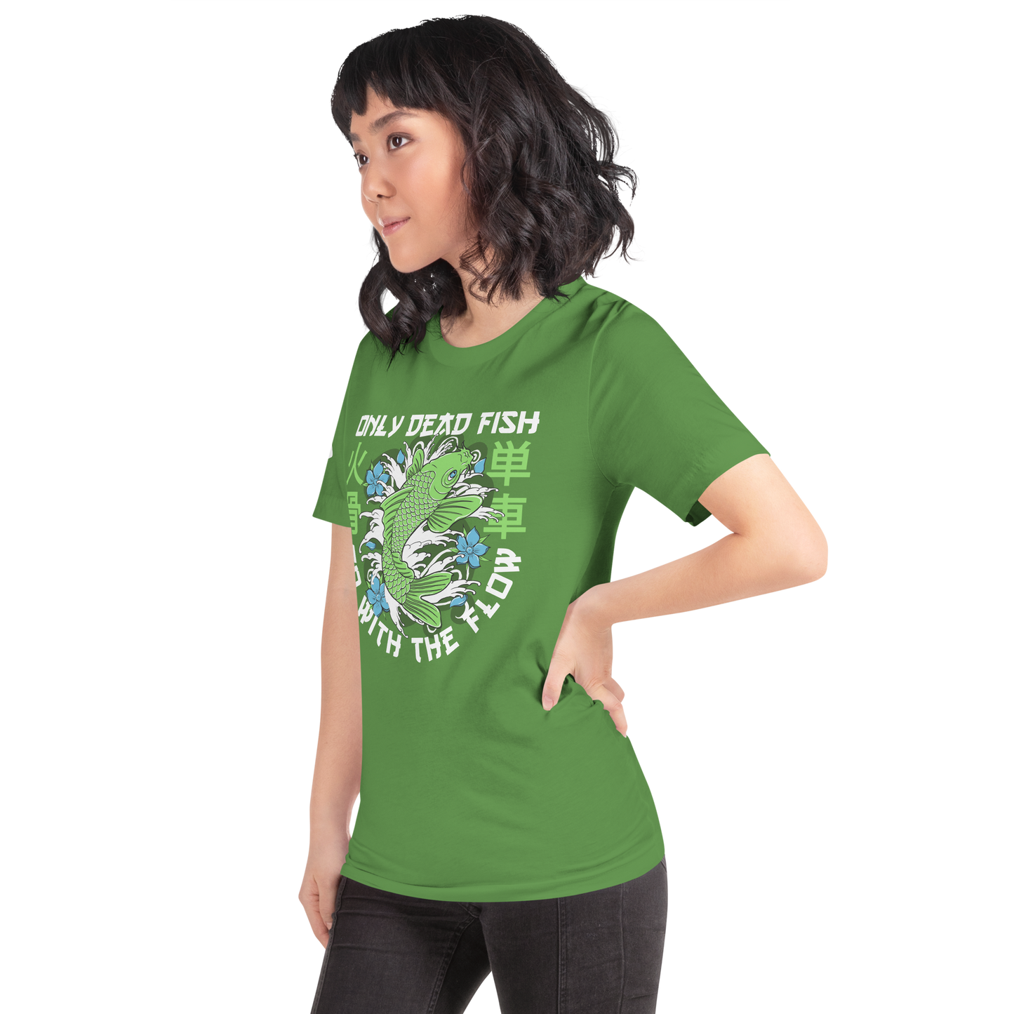 Go with flow - Leaf green t-shirt - Firebone