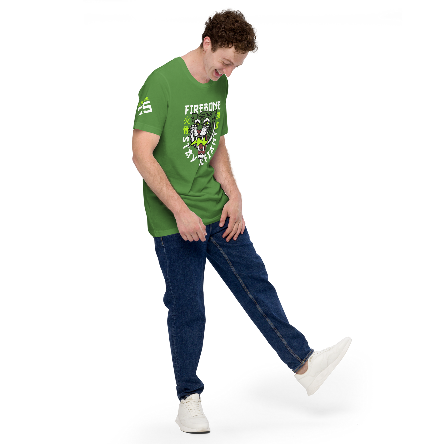 Defiant Tiger - Leaf green t-shirt - Firebone