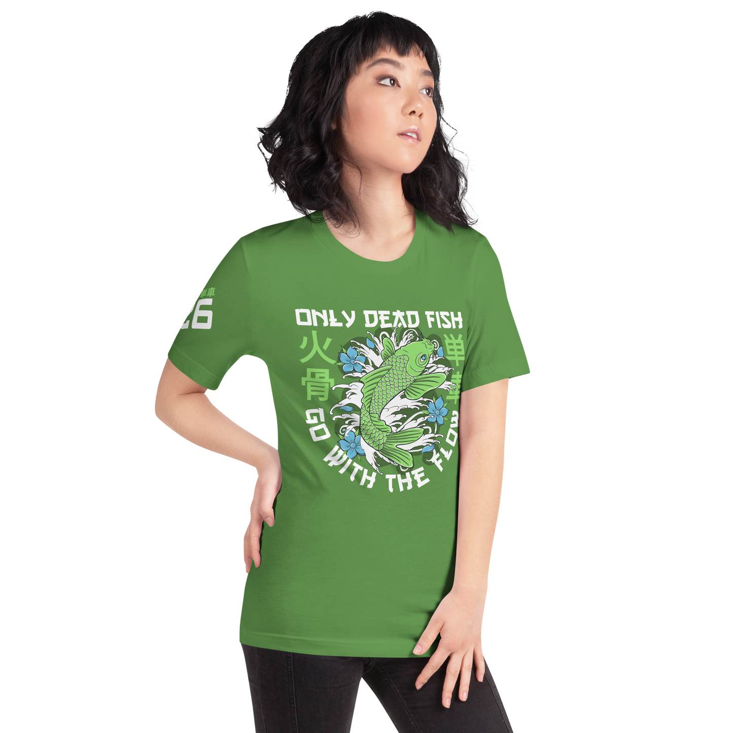 Go with flow - Leaf green t-shirt - Firebone