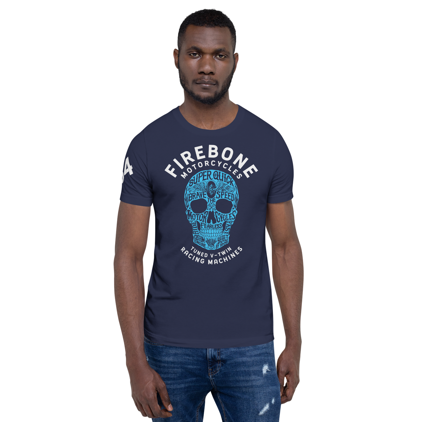 Super Quick Skull - Navy blue t-shirt - Firebone